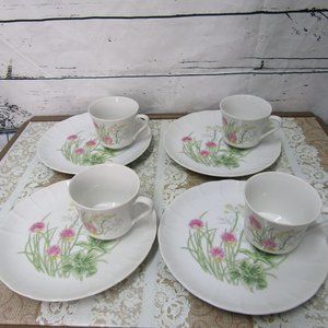 4 Shafford Herbs and Spices Lunch Snack Plate and Cup Sets